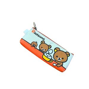 San-X Rilakkuma Pencil Case Orange White‎ Bear Graphic Zipper Pouch Stationery
